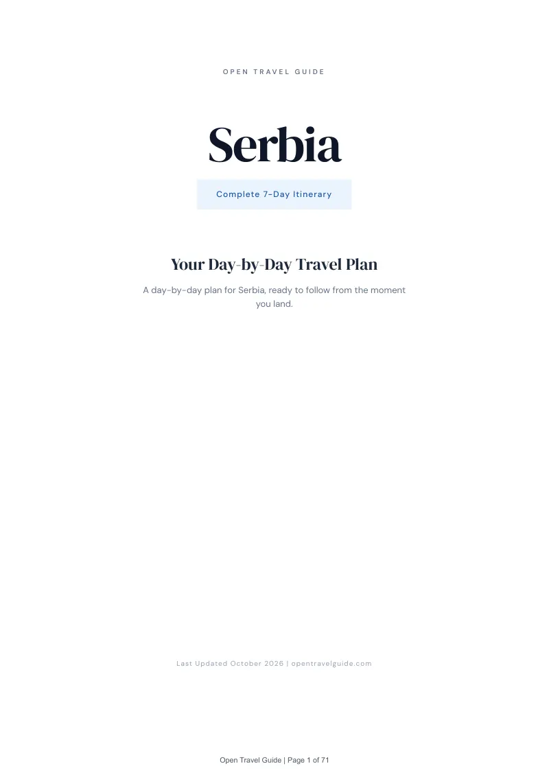 Serbia 7-Day Itinerary: Cover