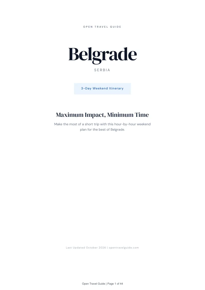 Belgrade 3-Day Weekend Itinerary: Cover