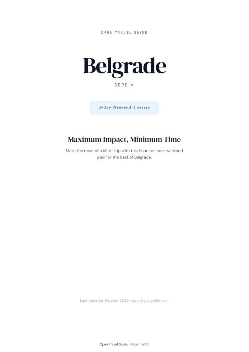 Belgrade 3-Day Weekend Itinerary: Cover