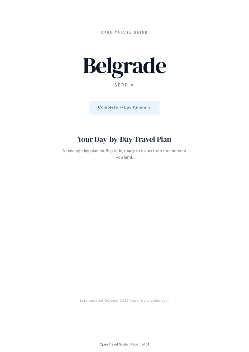 Belgrade 7-Day Itinerary: Cover