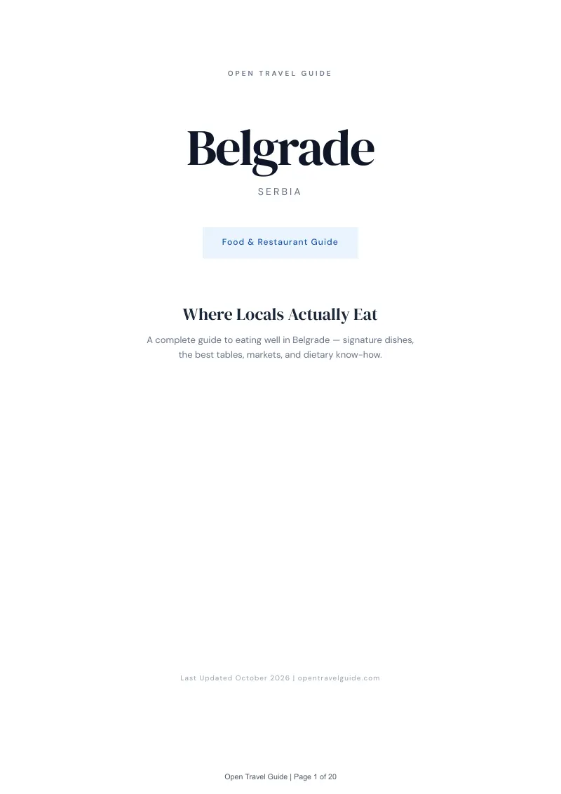 Belgrade Food & Restaurant Guide: Cover