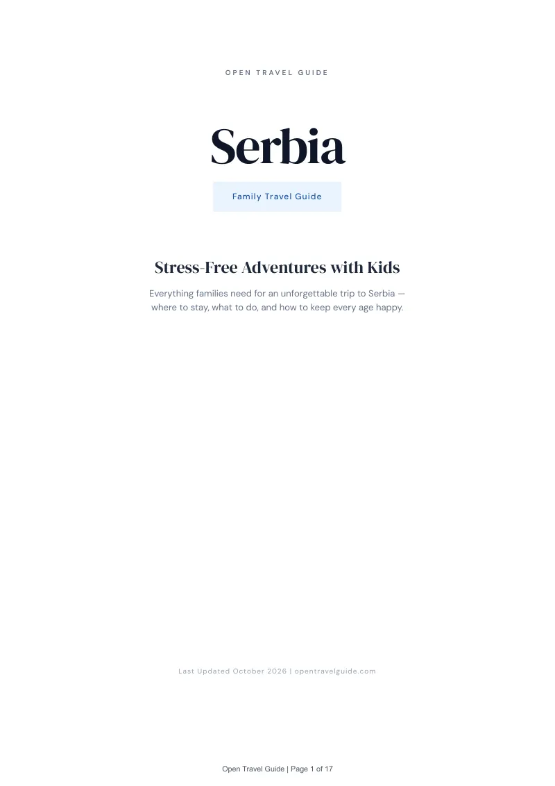 Serbia Family Travel Guide: Cover