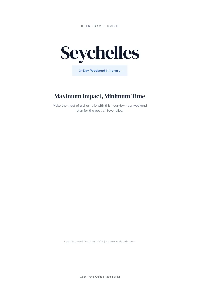 Seychelles 3-Day Weekend Itinerary: Cover