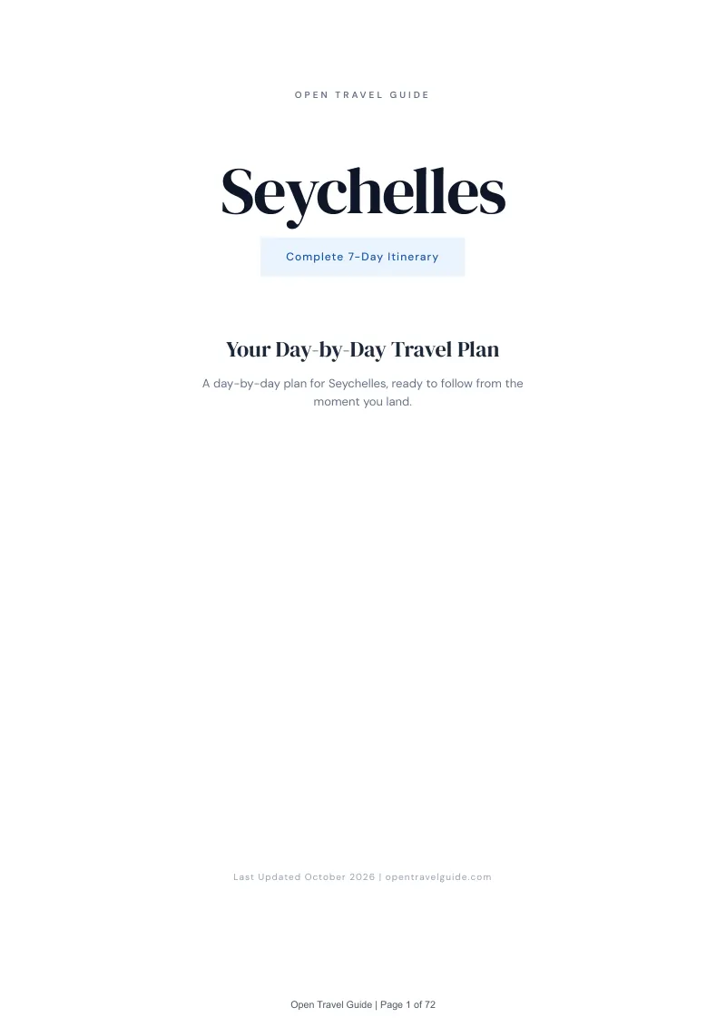 Seychelles 7-Day Itinerary: Cover