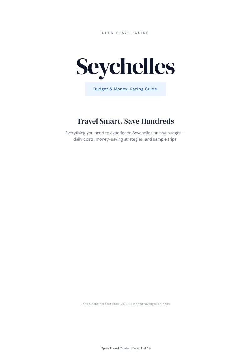 Seychelles Budget & Money-Saving Guide: Cover