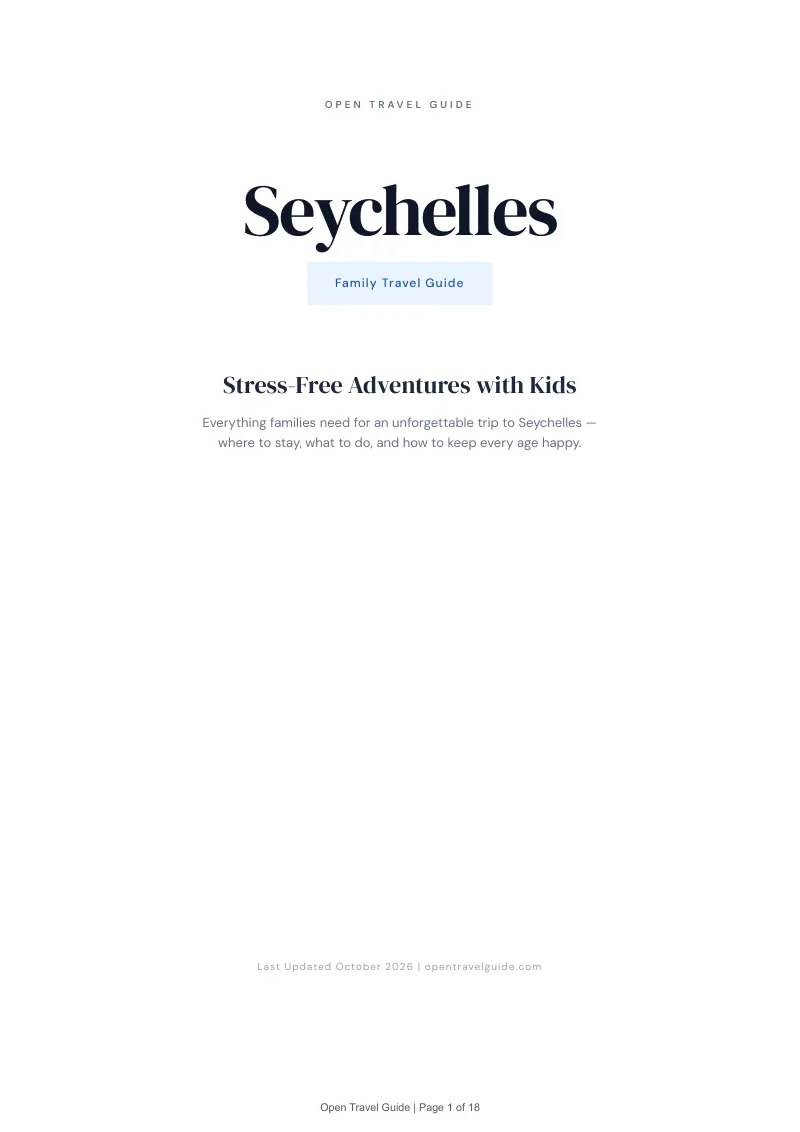 Seychelles Family Travel Guide: Cover