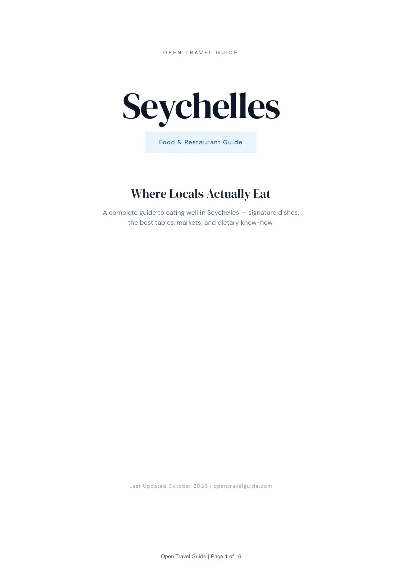 Seychelles Food & Restaurant Guide: Cover
