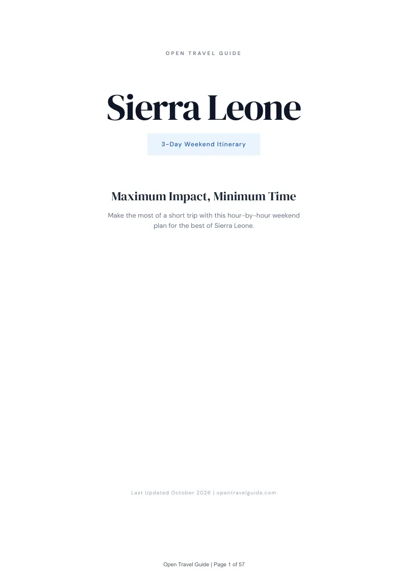 Sierra Leone 3-Day Weekend Itinerary: Cover