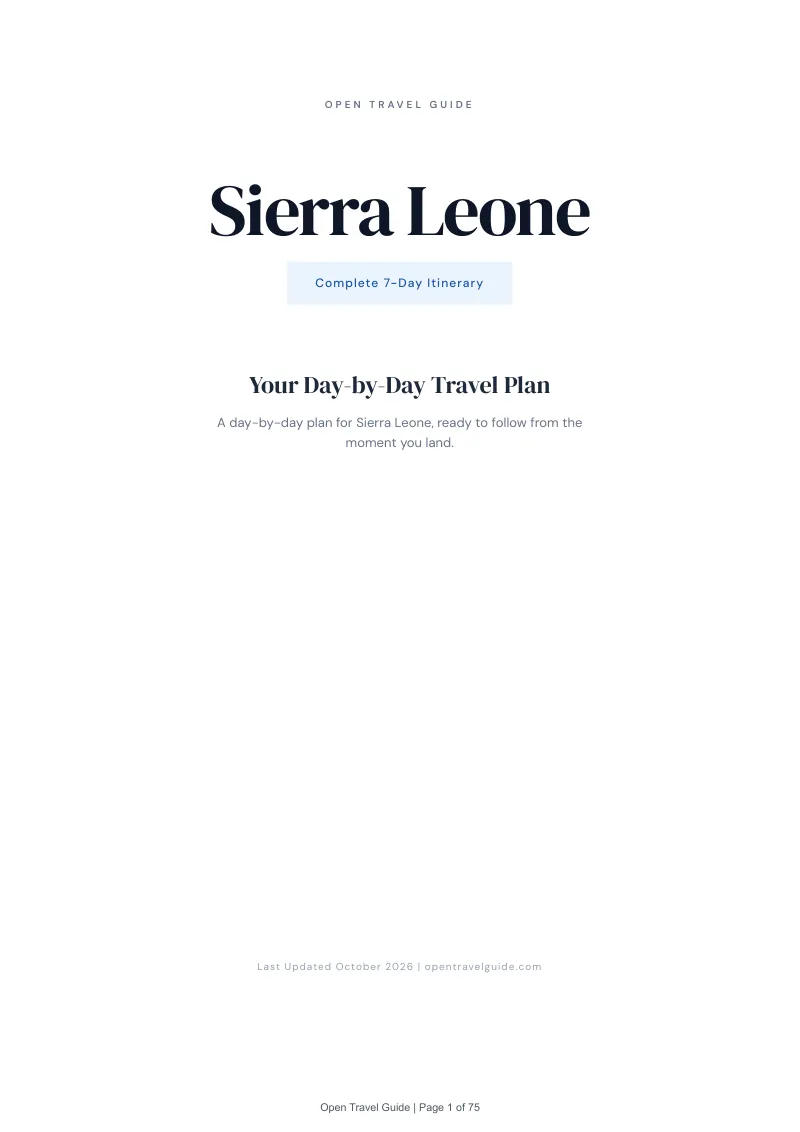 Sierra Leone 7-Day Itinerary: Cover