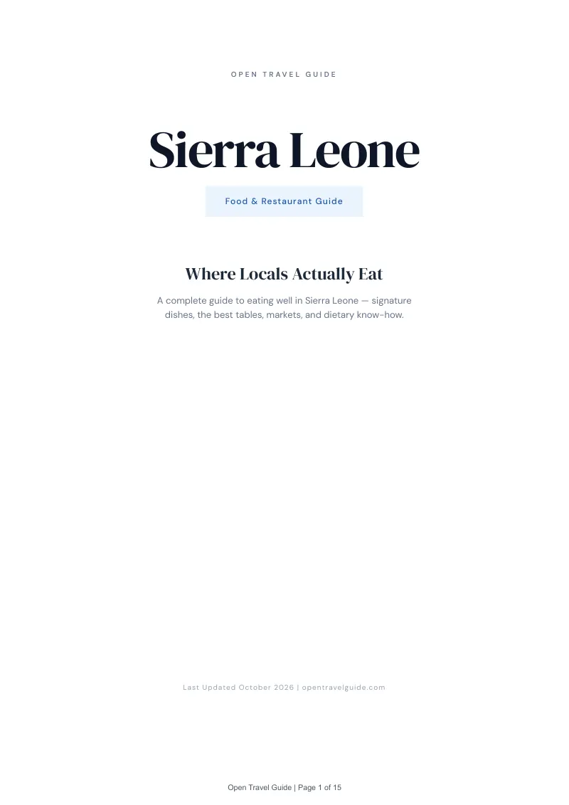 Sierra Leone Food & Restaurant Guide: Cover