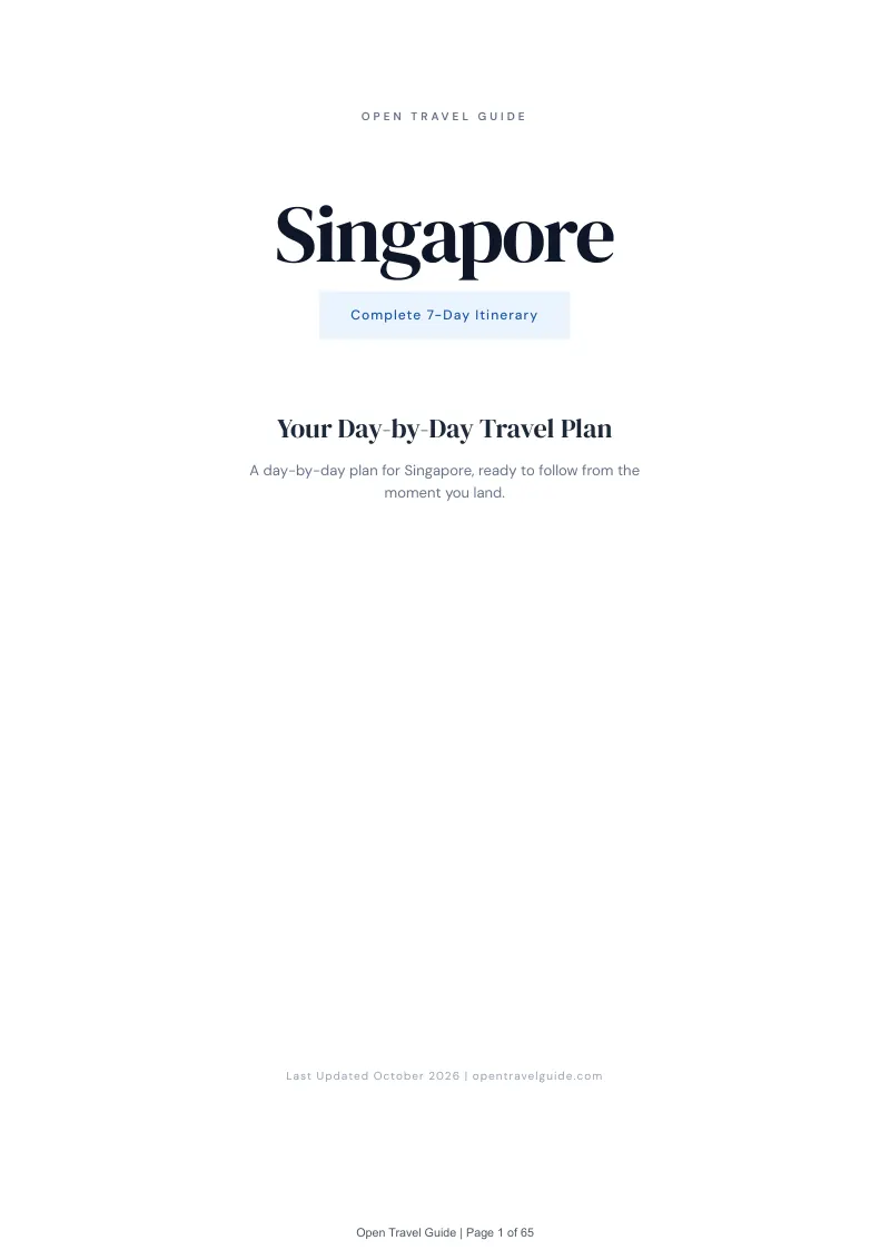 Singapore 7-Day Itinerary: Cover