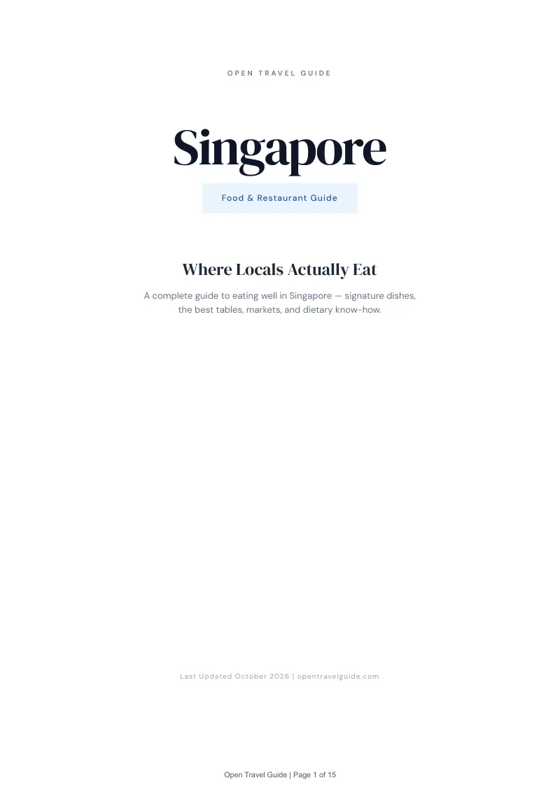 Singapore Food & Restaurant Guide: Cover
