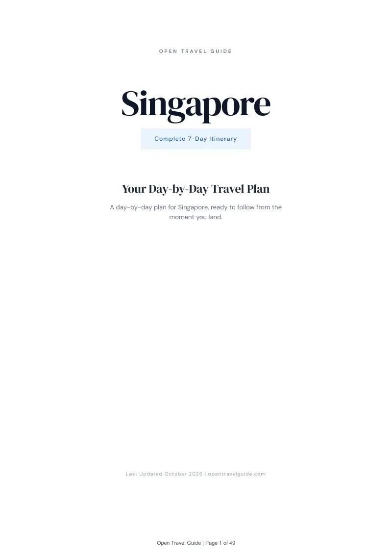 Singapore Complete Travel Bundle: 7-day itinerary · Cover