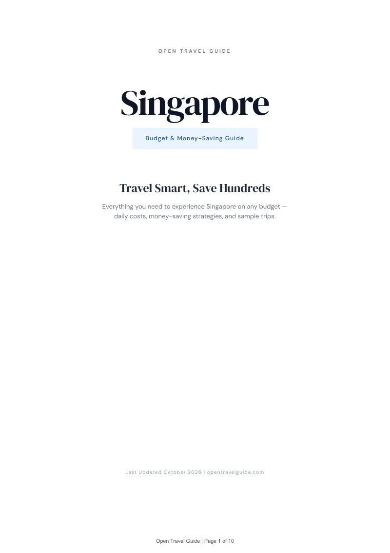 Singapore Budget & Money-Saving Guide: Cover