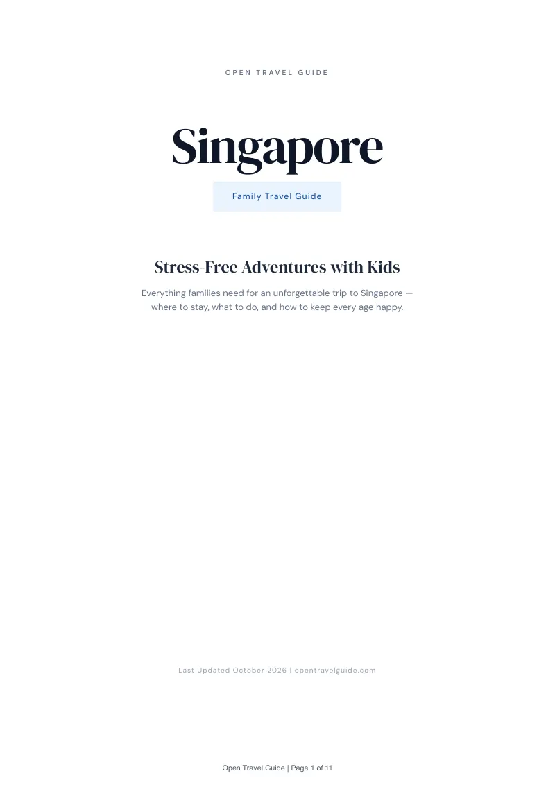 Singapore Complete Travel Bundle: Family guide · Cover
