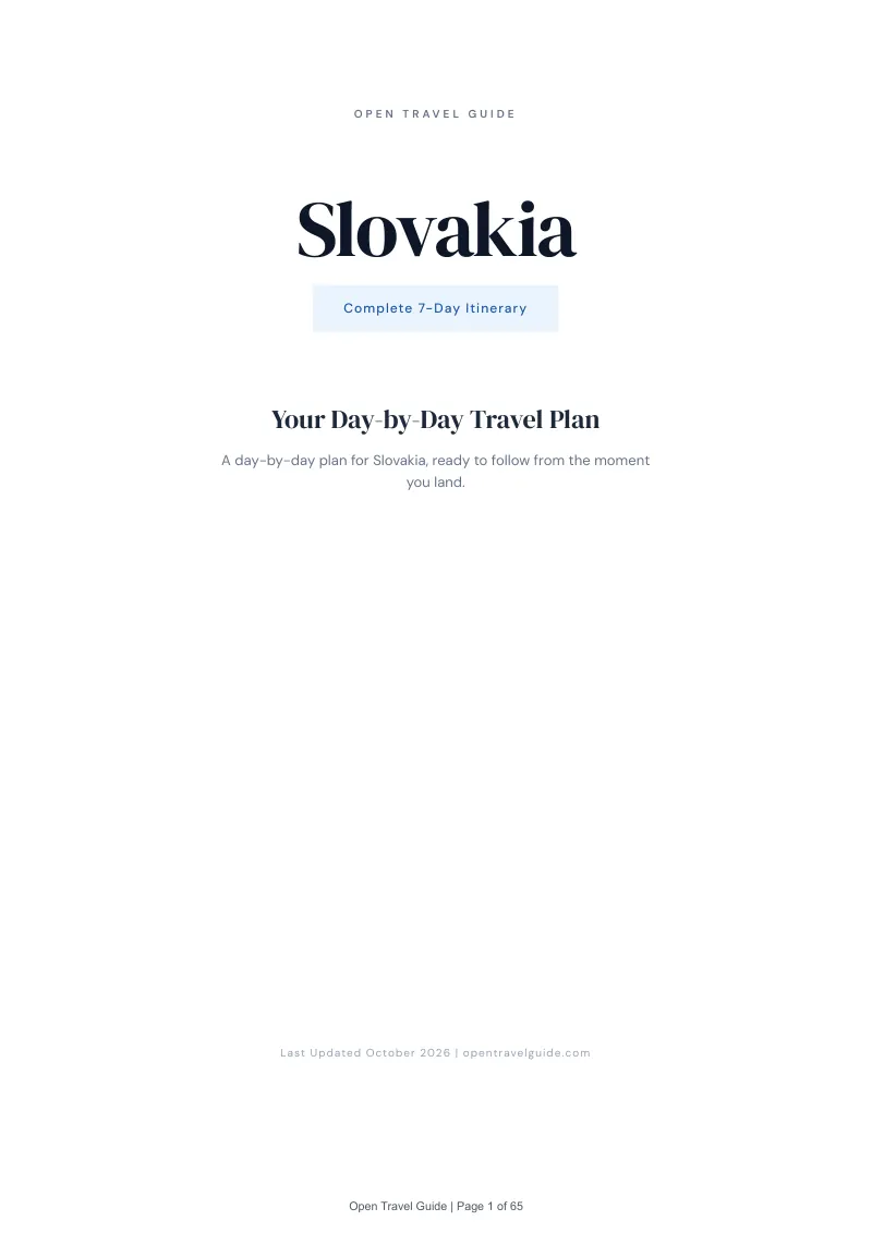 Slovakia 7-Day Itinerary: Cover
