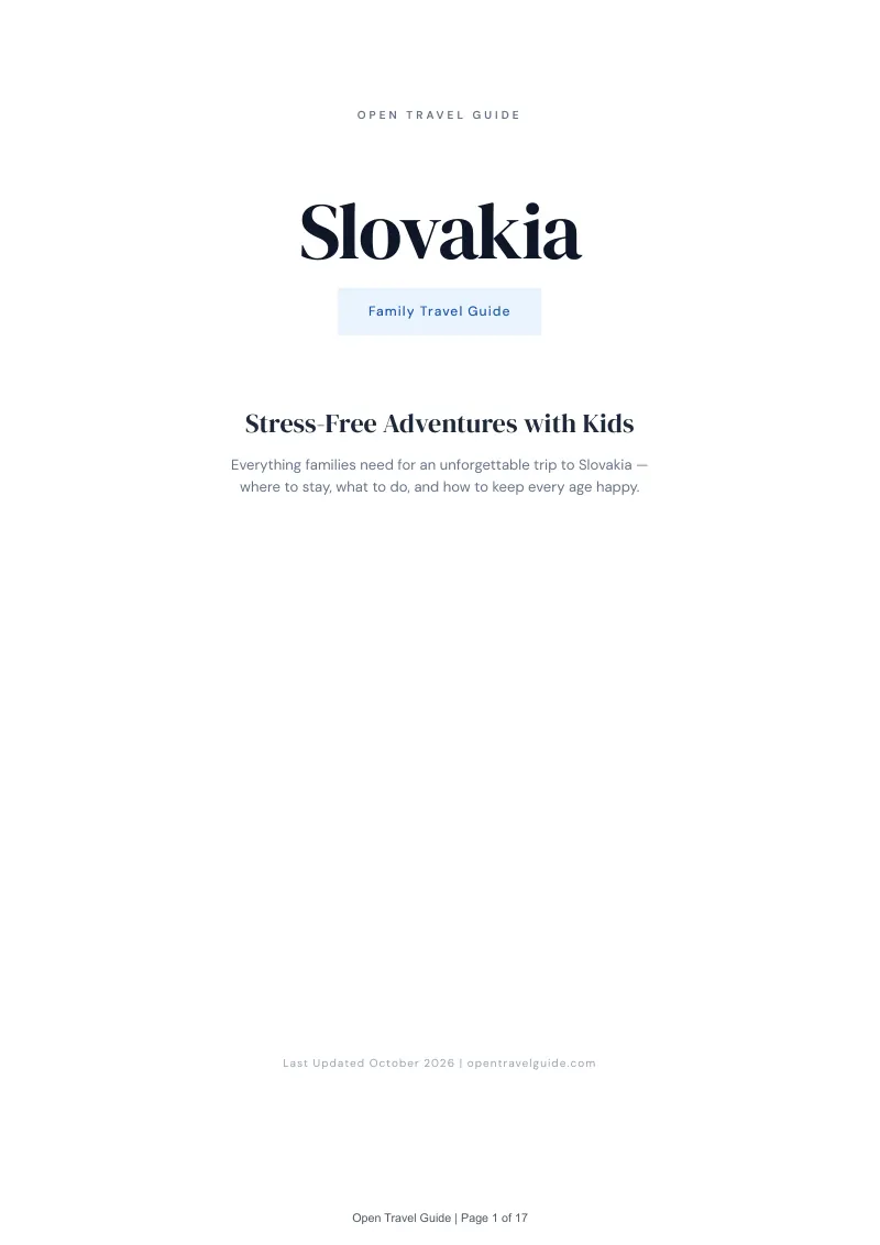 Slovakia Family Travel Guide: Cover
