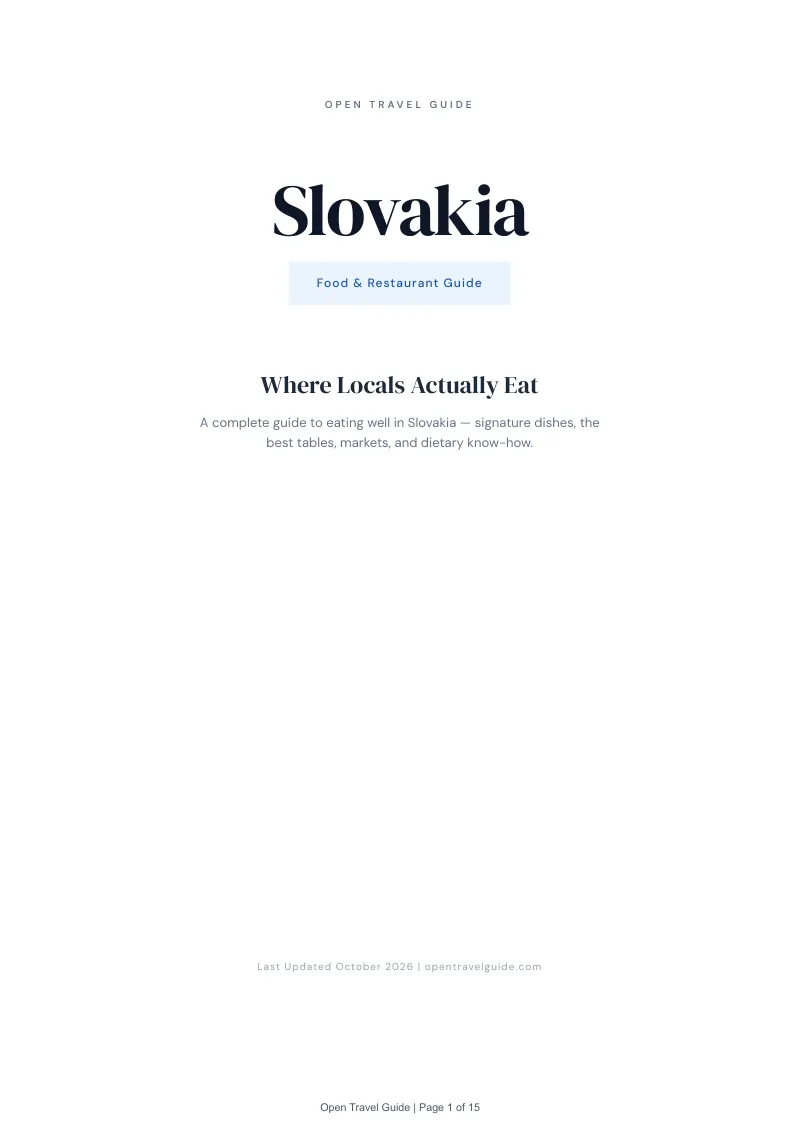 Slovakia Food & Restaurant Guide: Cover