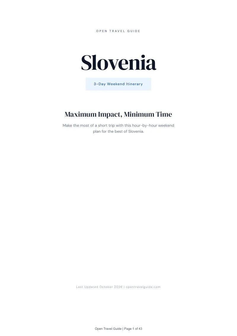 Slovenia 3-Day Weekend Itinerary: Cover