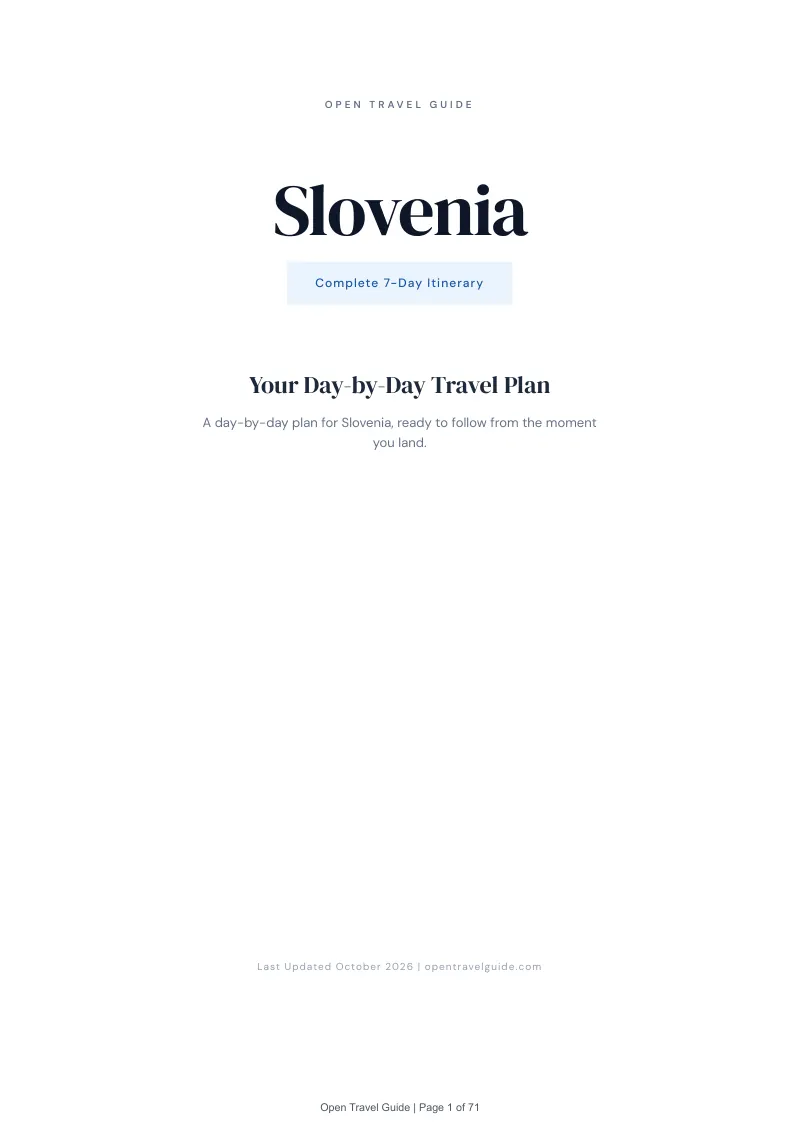 Slovenia 7-Day Itinerary: Cover