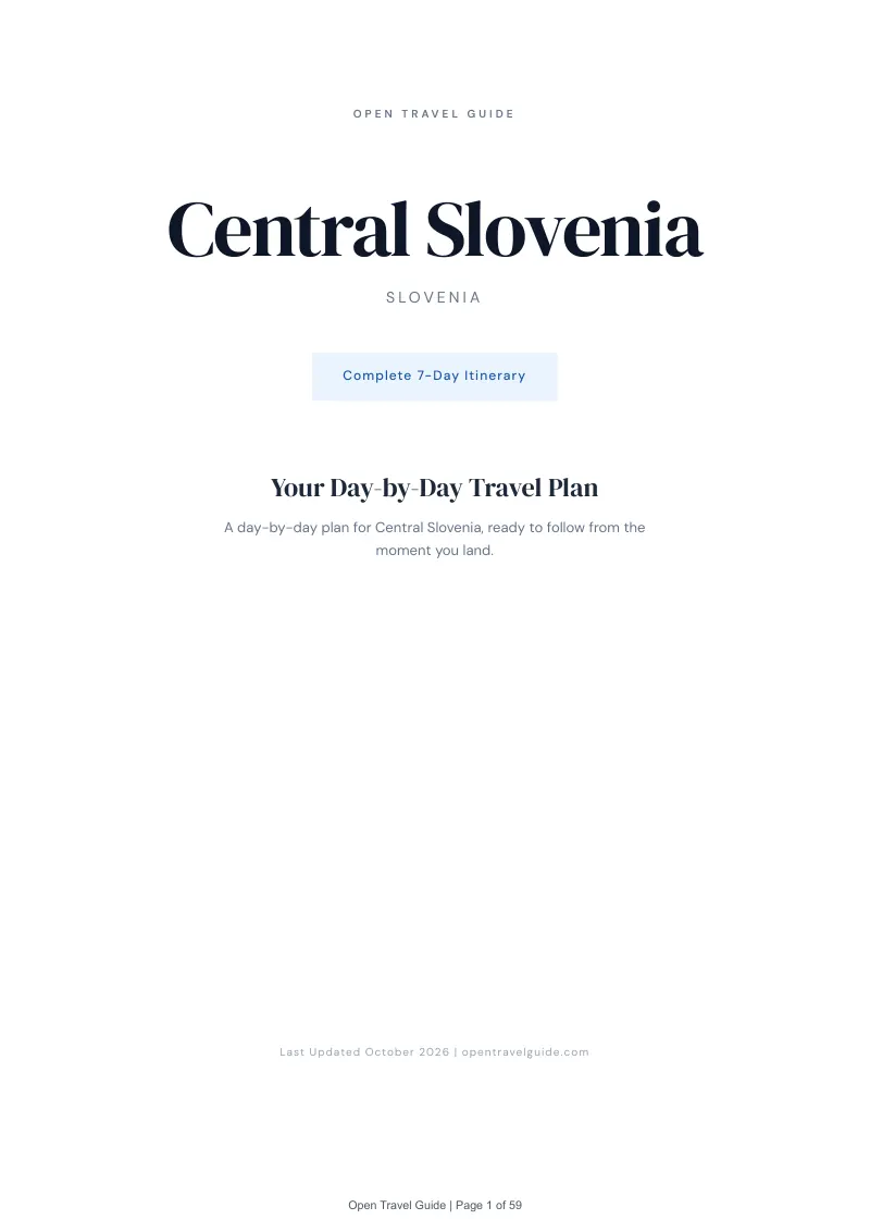 Central Slovenia 7-Day Itinerary: Cover