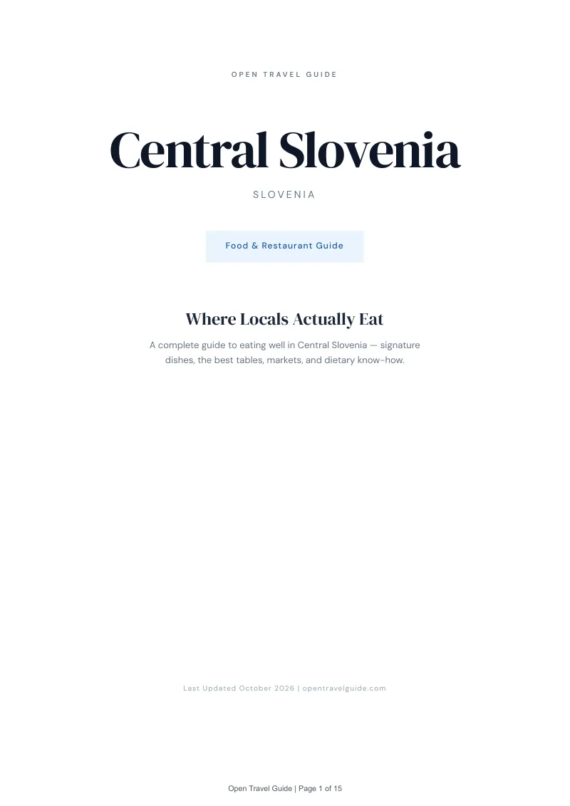 Central Slovenia Food & Restaurant Guide: Cover