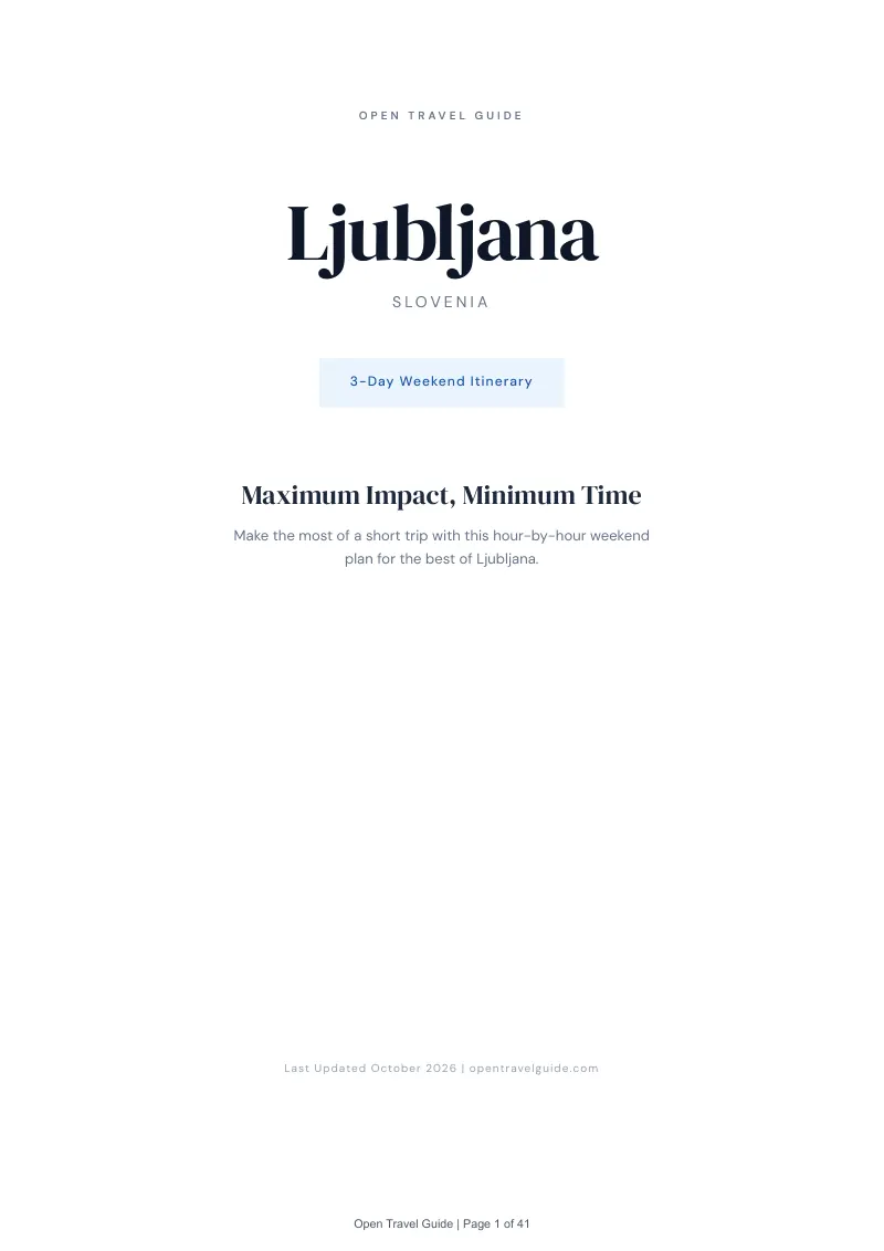 Ljubljana 3-Day Weekend Itinerary: Cover