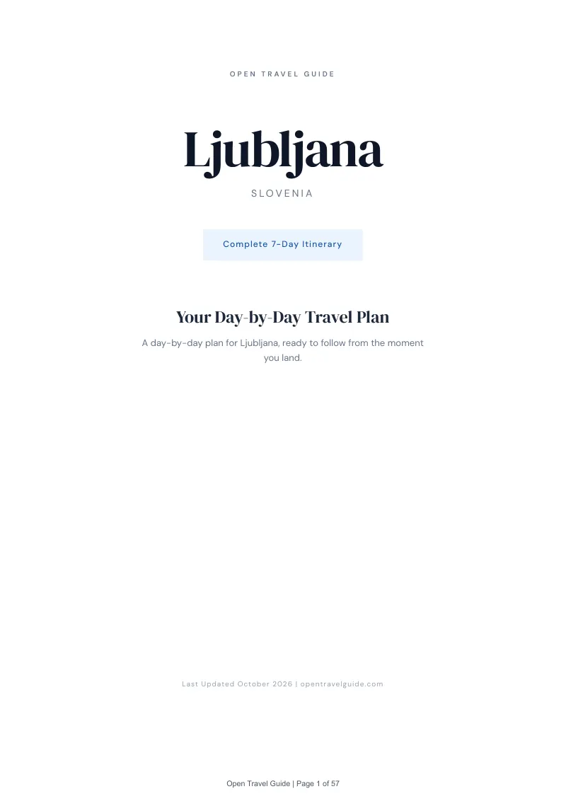 Ljubljana 7-Day Itinerary: Cover