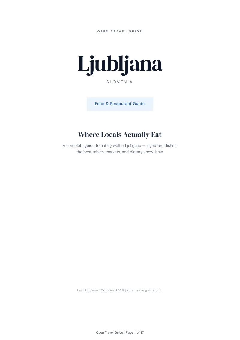Ljubljana Food & Restaurant Guide: Cover