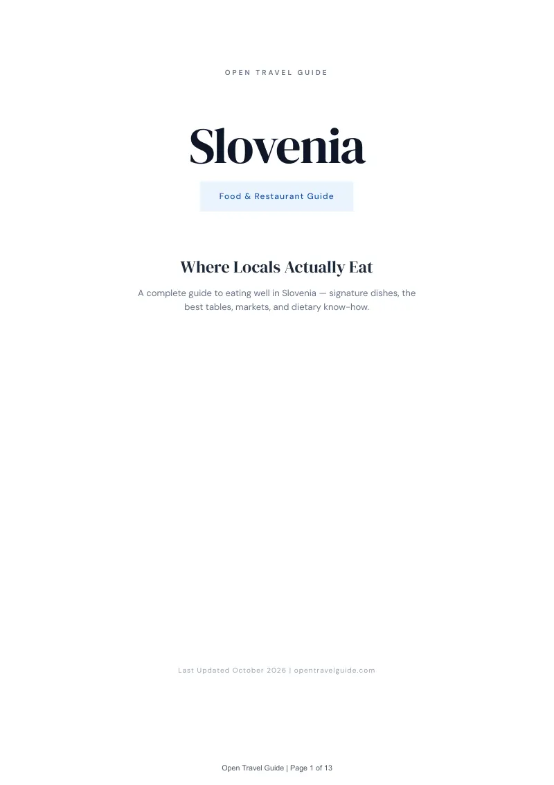 Slovenia Food & Restaurant Guide: Cover