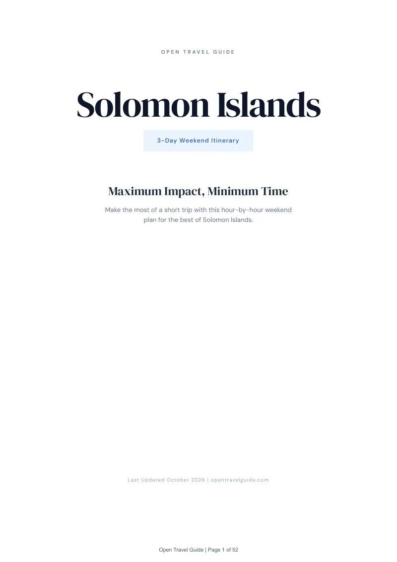 Solomon Islands 3-Day Weekend Itinerary: Cover