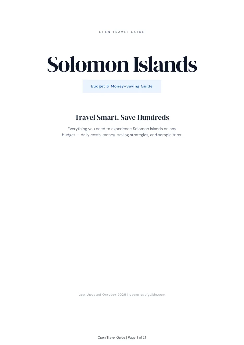 Solomon Islands Budget & Money-Saving Guide: Cover