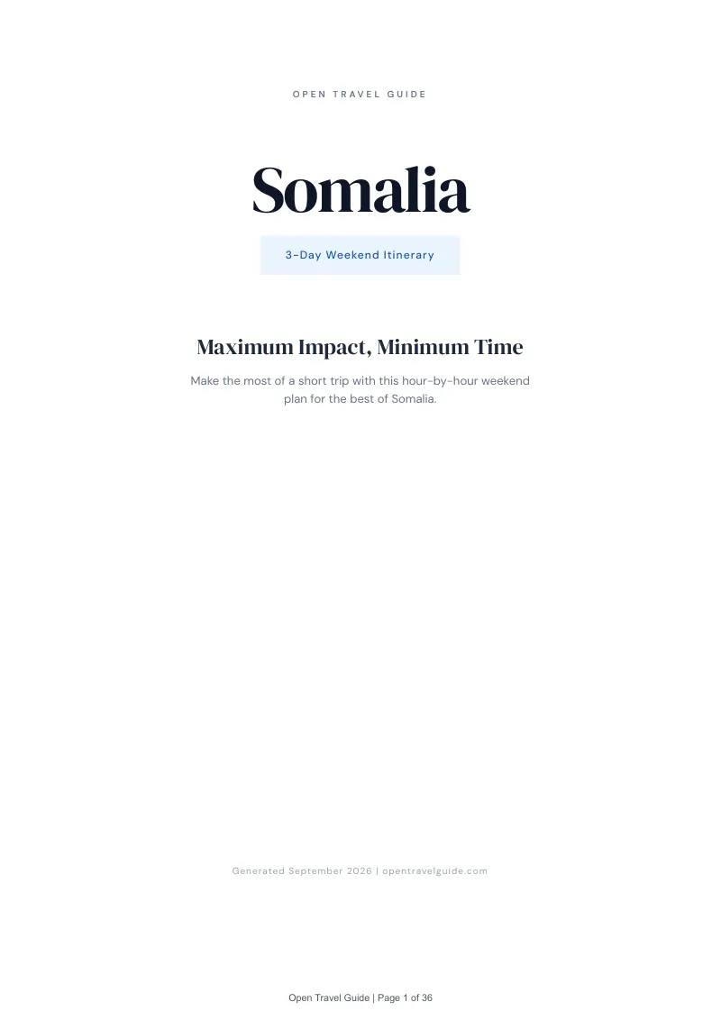 Somalia Complete Travel Bundle: 3-day itinerary · Cover