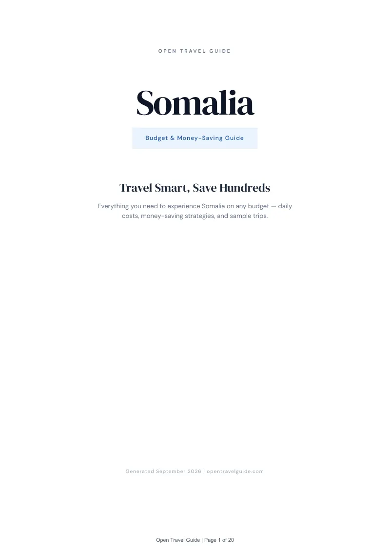 Somalia Complete Travel Bundle: Budget guide · Cover