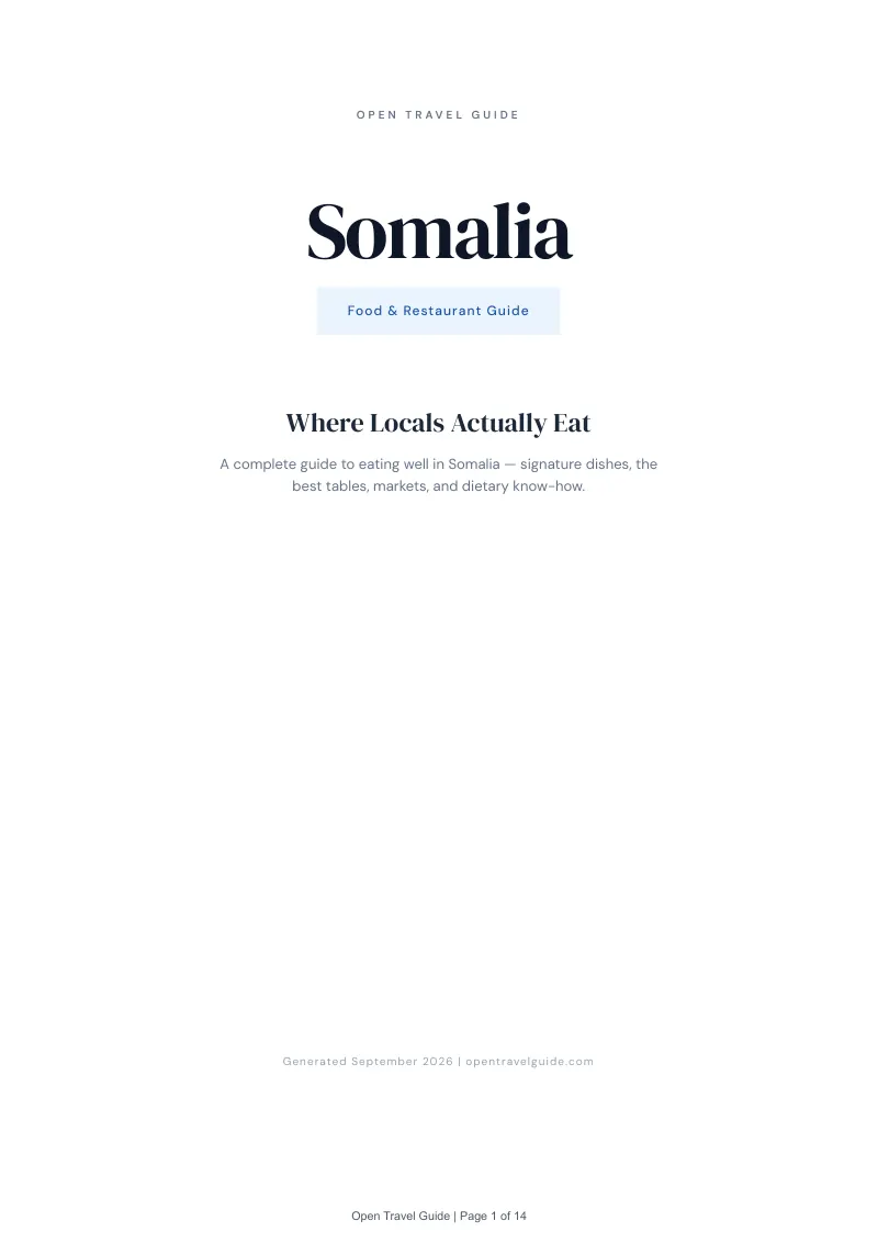 Somalia Complete Travel Bundle: Food guide · Cover