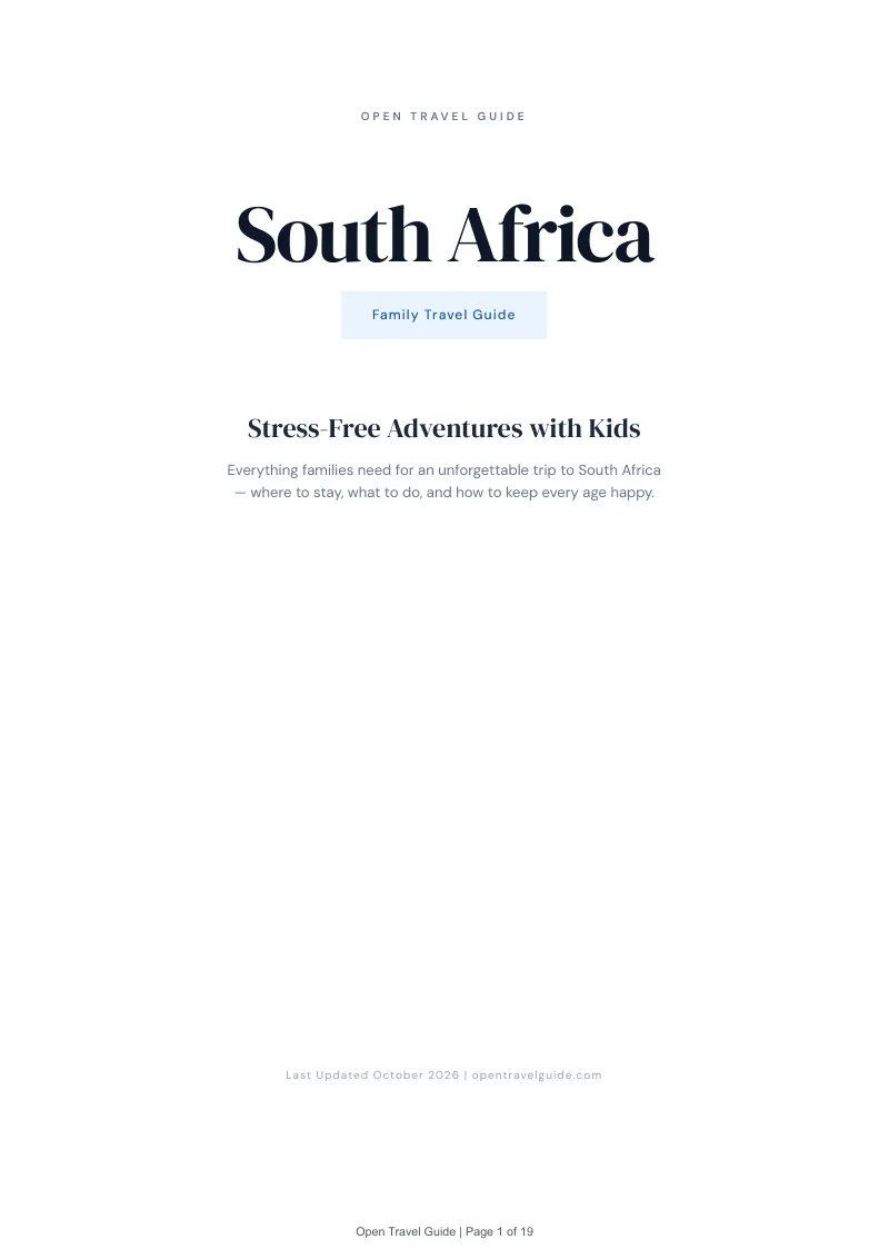South Africa Family Travel Guide: Cover