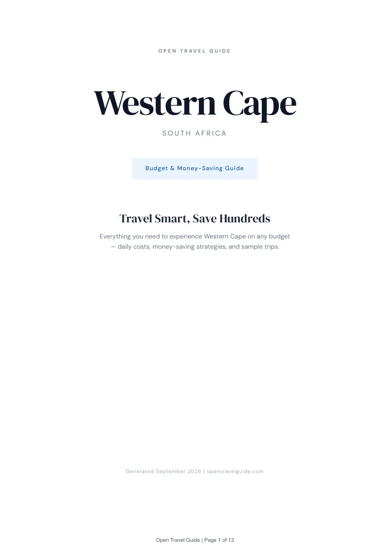Western Cape Complete Travel Bundle: Budget guide · Cover