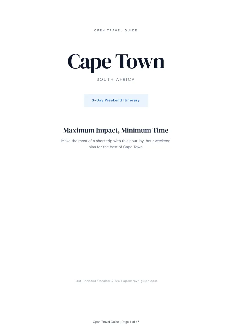 Cape Town 3-Day Weekend Itinerary: Cover