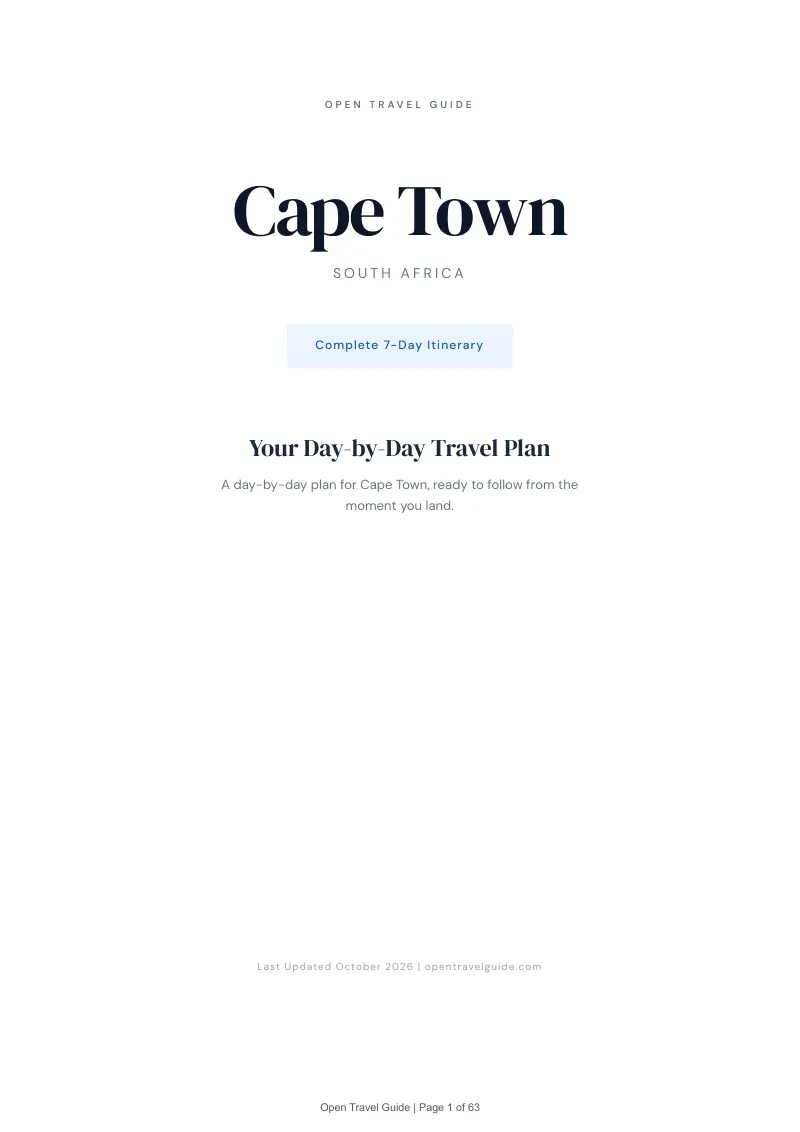 Cape Town 7-Day Itinerary: Cover