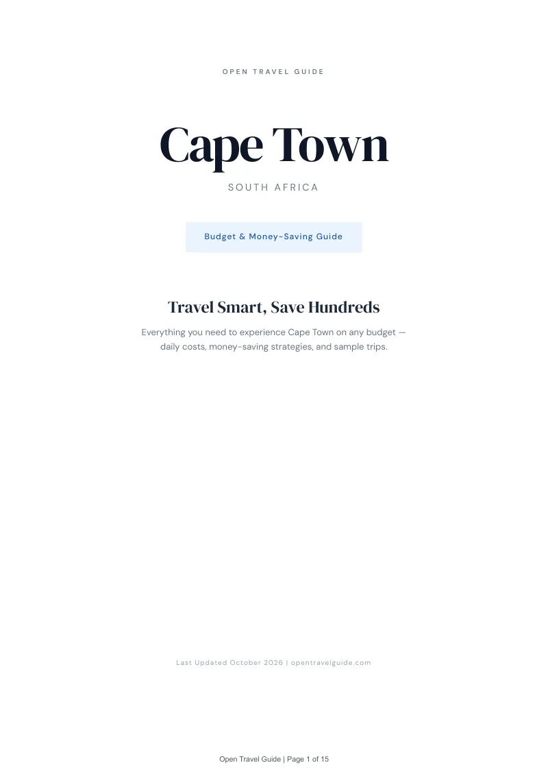Cape Town Budget & Money-Saving Guide: Cover