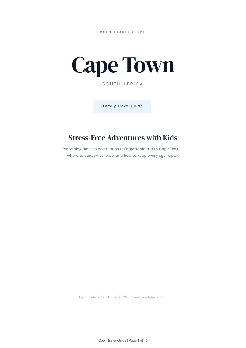 Cape Town Family Travel Guide: Cover