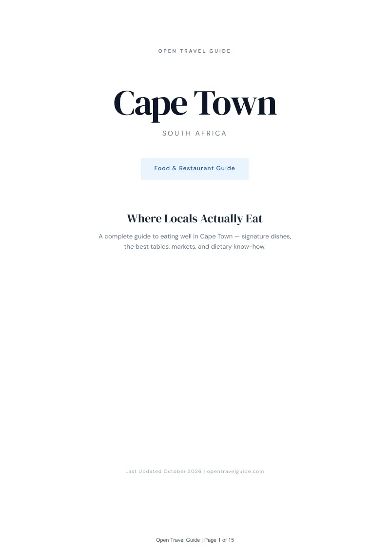 Cape Town Food & Restaurant Guide: Cover