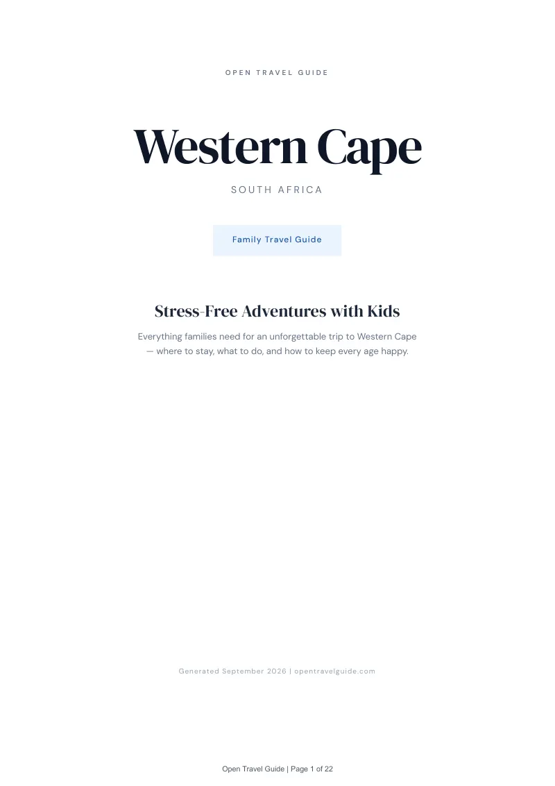 Western Cape Complete Travel Bundle: Family guide · Cover