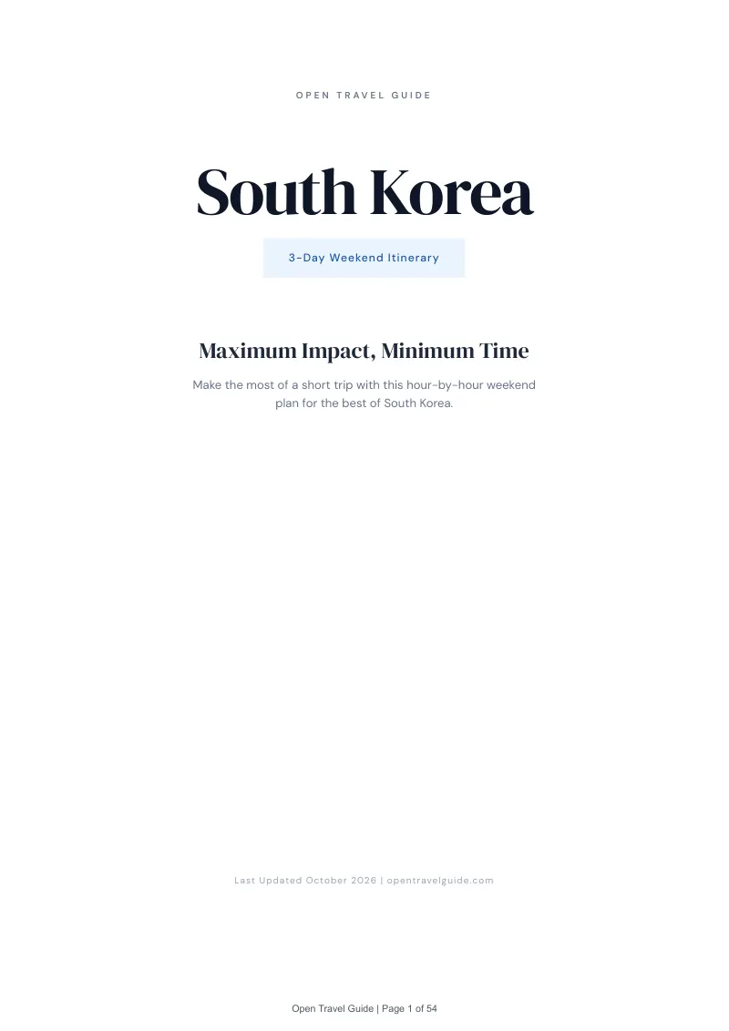 South Korea 3-Day Weekend Itinerary: Cover