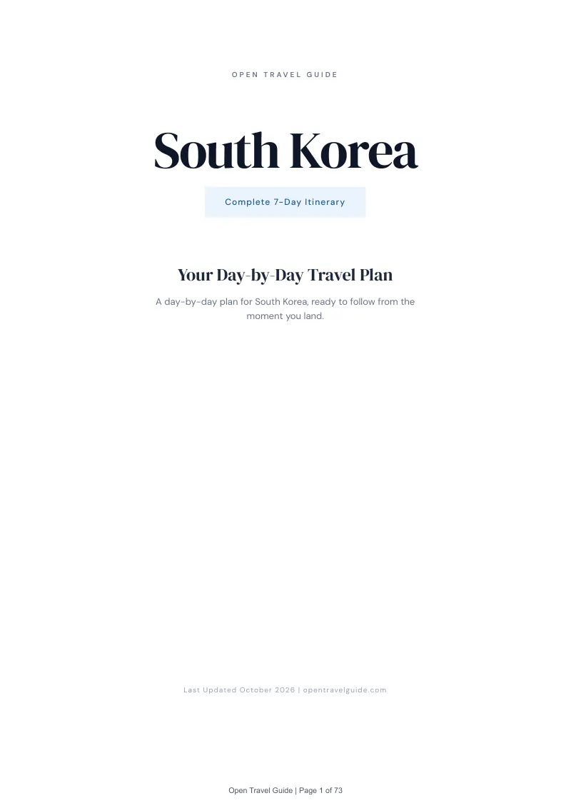 South Korea 7-Day Itinerary: Cover