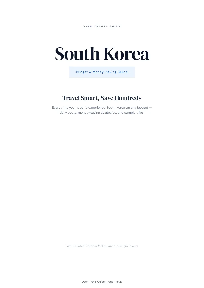South Korea Budget & Money-Saving Guide: Cover