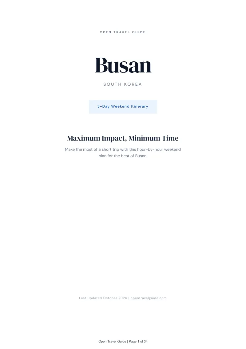 Busan 3-Day Weekend Itinerary: Cover