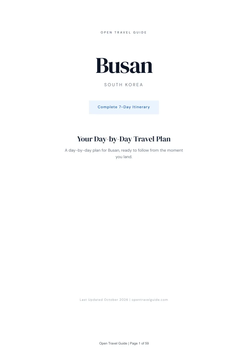 Busan 7-Day Itinerary: Cover