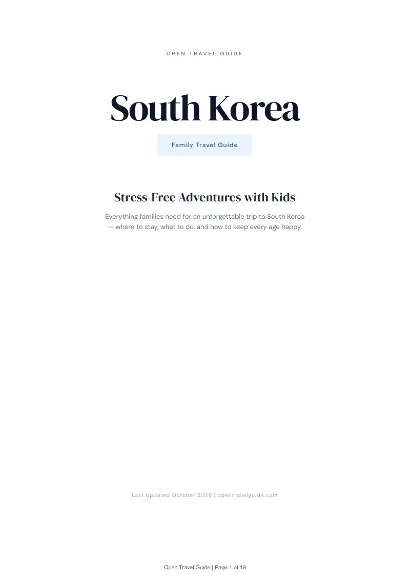 South Korea Family Travel Guide: Cover