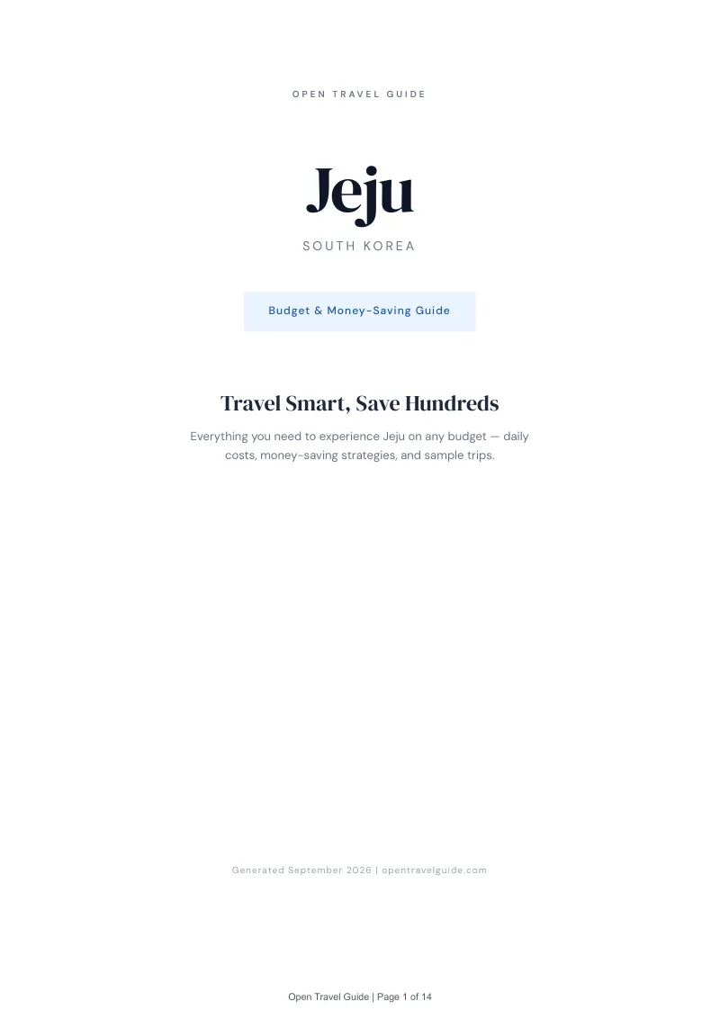 Jeju Complete Travel Bundle: Budget guide · Cover